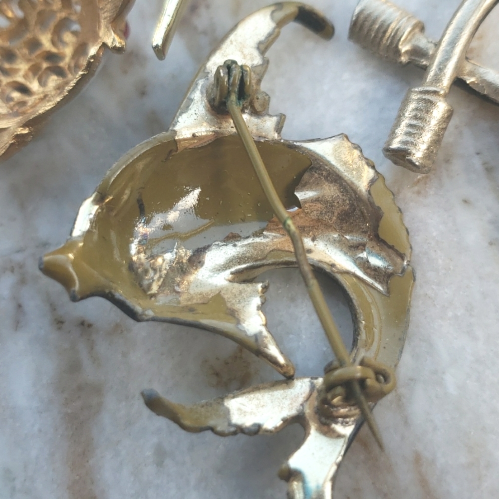 Lot of 4 Vintage Fish Brooches - Picture 8 of 8